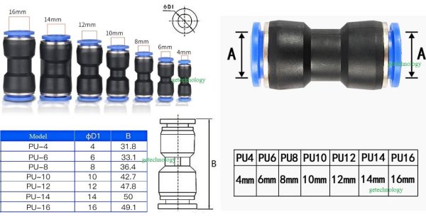 Nối Hơi Pu 4 16mm